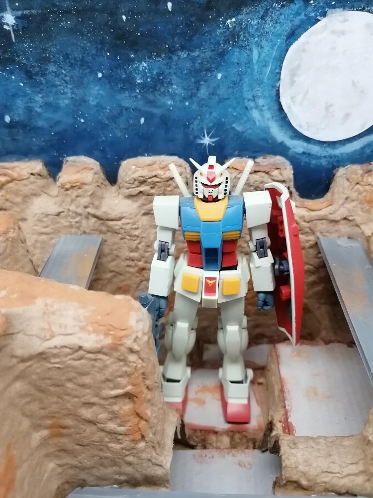 desert fight diorama, modellini robot anni 80 