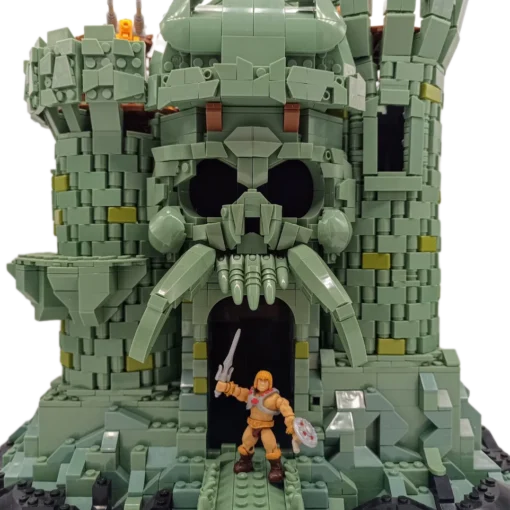 Castello Grayskull Masters of the Universe - LEGO Mega Construx - vista frontale - castello chiuso, Castello Grayskull LEGO